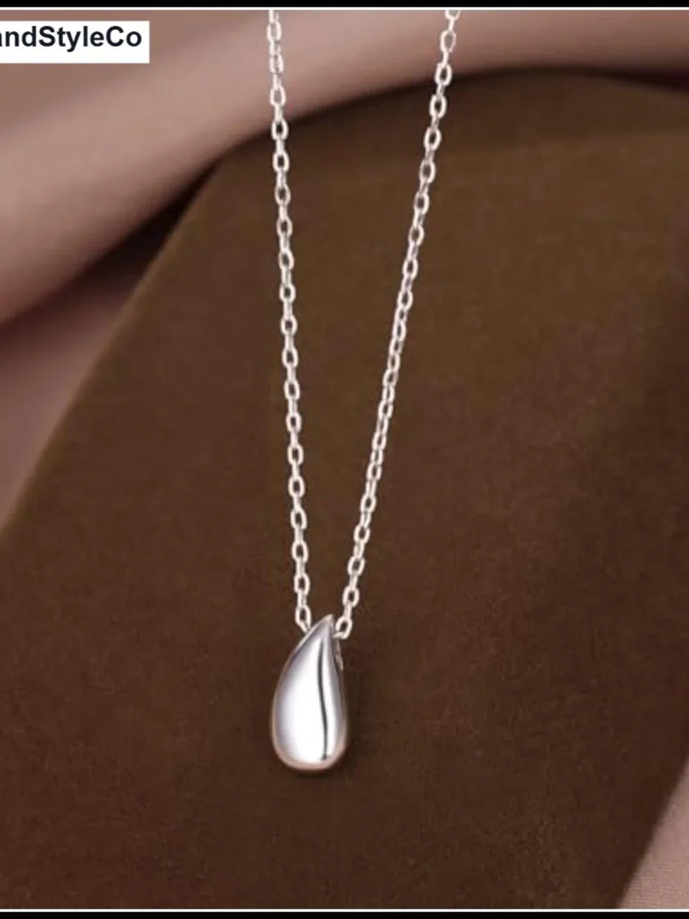 925 Sterling Silver Chunky Teardrop Choker Necklace for Women Teens Pear Pendant